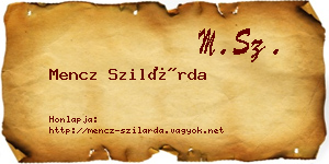 Mencz Szilárda névjegykártya